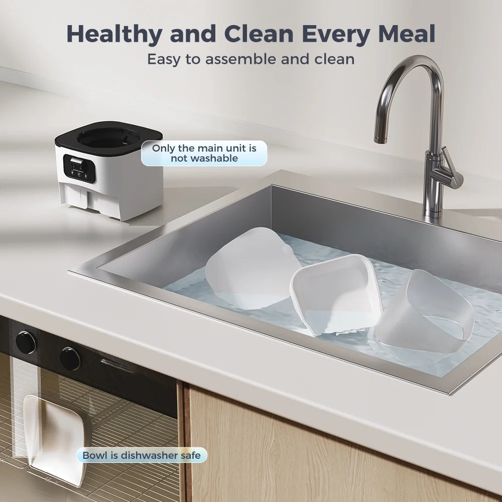 Smart Automatic Cat Feeder with Camera & Night Vision - WiFi Enabled 6L Pet Food Dispenser with Two-Way Audio for Cats & Dogs