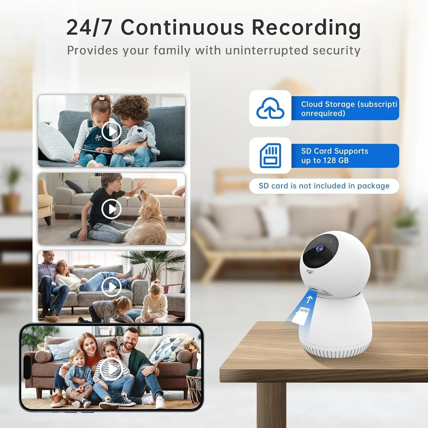 Indoor Security Camera 5G& 2.4Ghz Wifi, Pan/Tilt Baby Camera for Home Security, 1080P Pet Camera with Phone App Motion Detection, 2-Way Talk, Night Vision, Siren Alarm, Compatible with Alexa(2Pack)