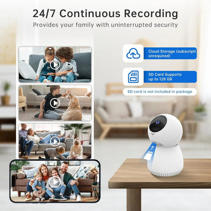 Indoor Security Camera 5G& 2.4Ghz Wifi, Pan/Tilt Baby Camera for Home Security, 1080P Pet Camera with Phone App Motion Detection, 2-Way Talk, Night Vision, Siren Alarm, Compatible with Alexa(2Pack)